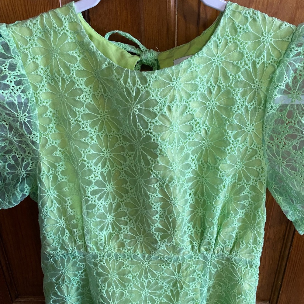 Greylin Mint Floral Lace Dress
